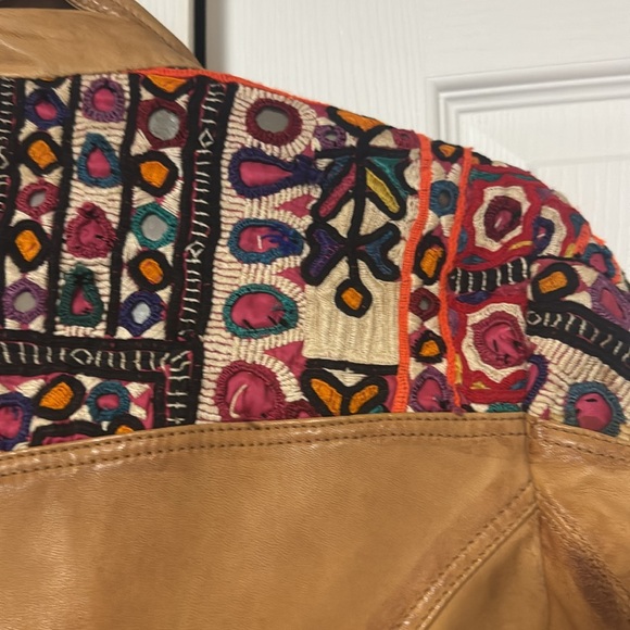 Free People Embellished Leather Jacket 12 - Picture 12 of 15